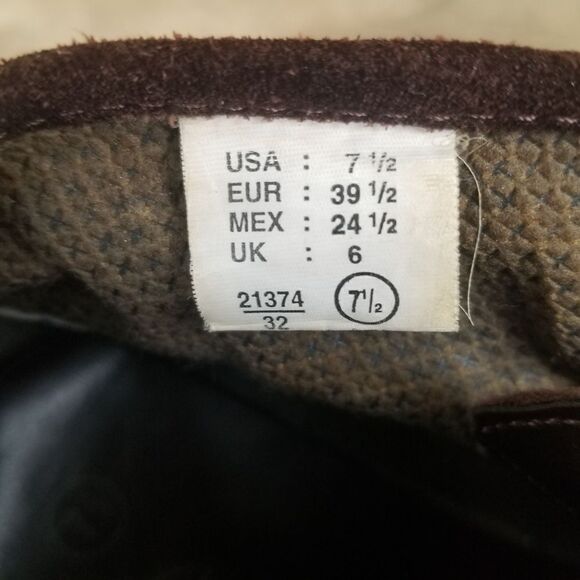 Vintage 90s y2k Lower East Side Brown Suede Leather Chunky Platform Ankle Boots - Picture 9 of 9